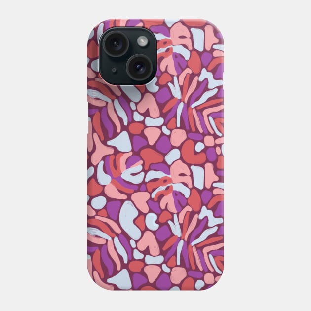 Matisse Burgundy Tropical Leaves Phone Case by Carolina Díaz