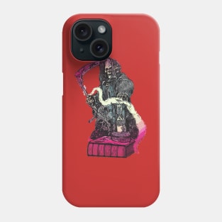 Eternal Embrace: Grim Reaper's Sickle - Intriguing Illustration of Life's Inevitability Phone Case