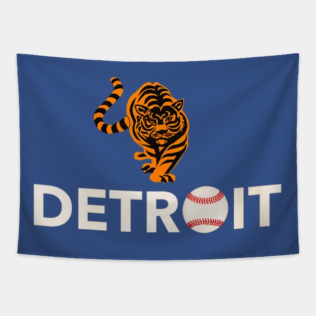 Detroit Baseball Tigers are coming Tapestry by Dreamsbabe