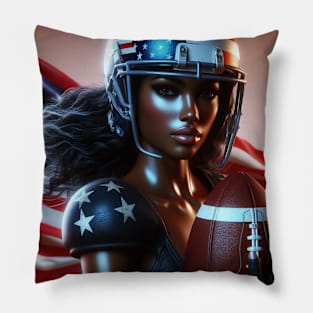 American Woman NFL Football Player #24 Pillow