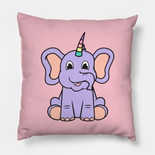 Elephanticorn, the combination of elephant and unicorn Pillow