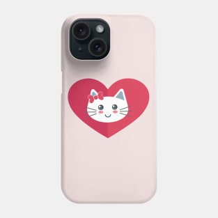 Cute cat in my heart Phone Case