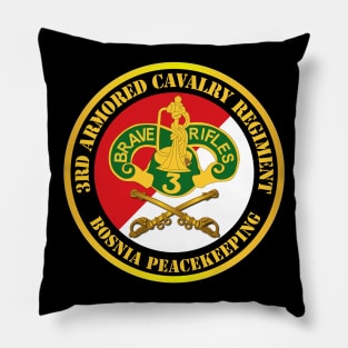 3rd Armored Cavalry Regiment DUI - Red White - Bosnia peacekeeping Pillow