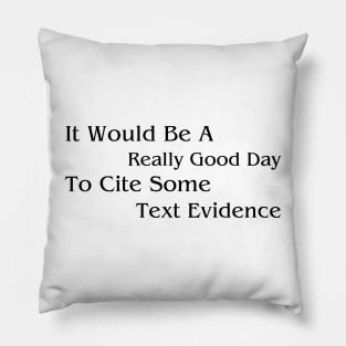 It Would Be A Really Good Day To Cite Some Text Evidence Pillow