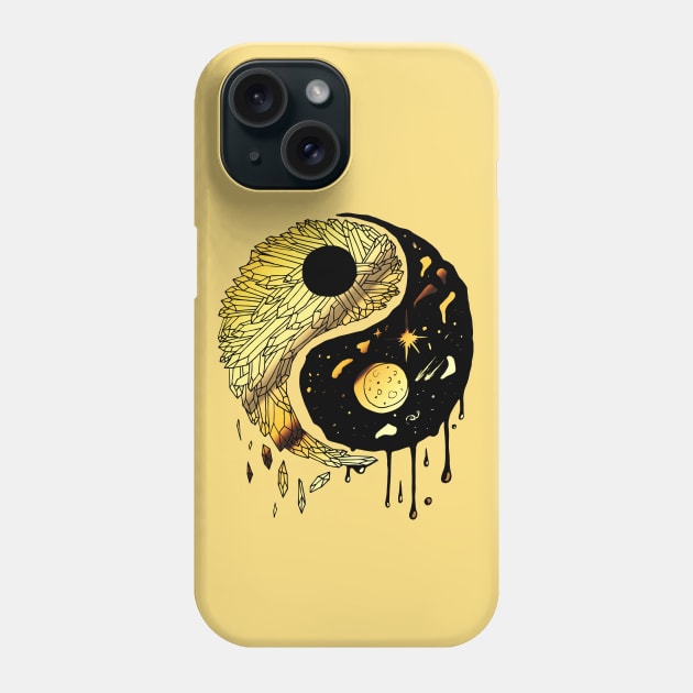 Gold Yin Yang Crystals and The Night Sky Phone Case by kenallouis