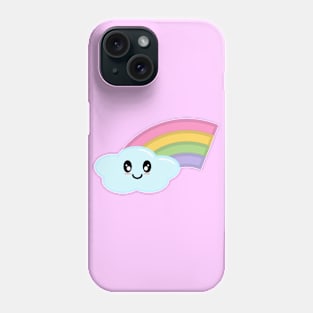 Kawaii Cute Happy Rainbow in Pink Phone Case