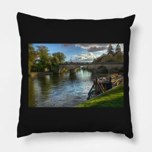 Moored By Wallingford Bridge Pillow