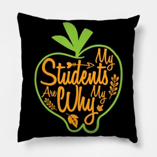 My Students Are My Why Inspirational Teacher Funny Gift Pillow