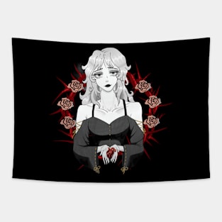 Young Woman with a Human Heart Tapestry