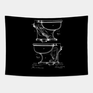 Toilet Water Closet Vintage Patent Drawing Tapestry