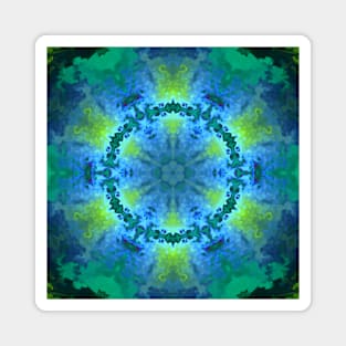 Psychedelic Hippie Blue and Green Magnet