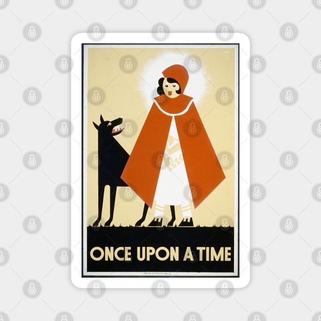 Vintage Little Red Riding Hood - WPA Poster Magnet by Slightly Unhinged