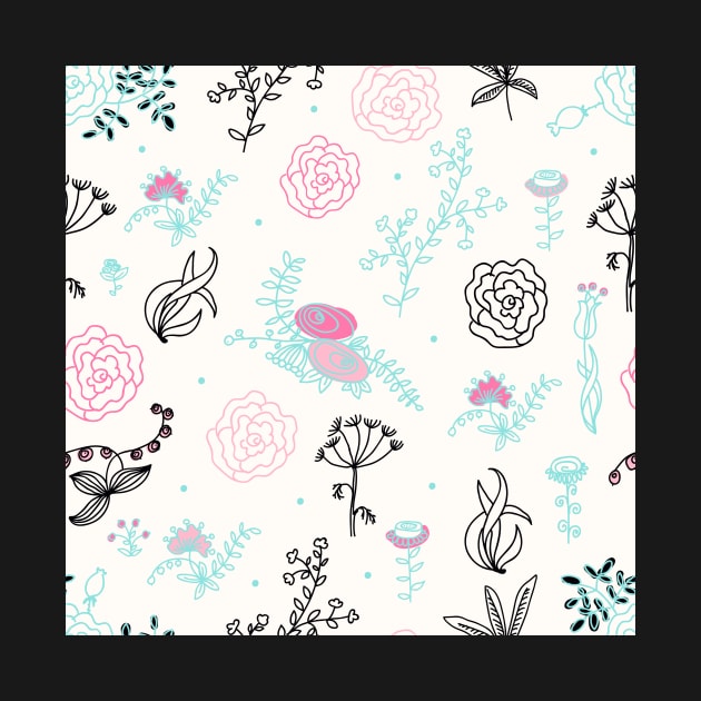 Elegance Seamless pattern with flowers by Olga Berlet