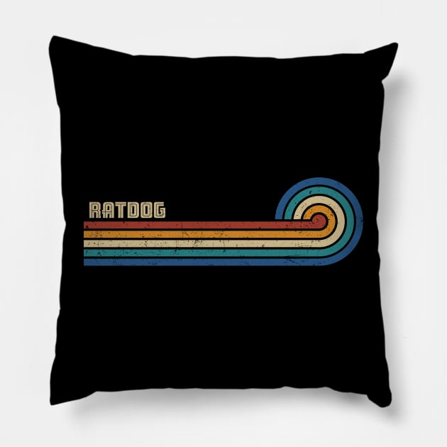 Ratdog - Retro Sunset Pillow by Arestration