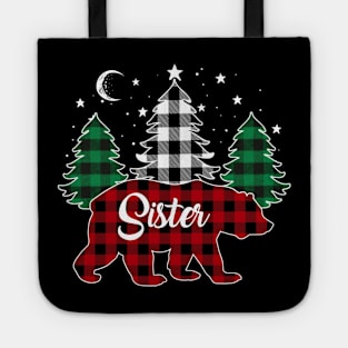 Sister Bear Buffalo Red Plaid Matching Family Christmas Tote