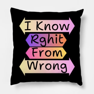 I Know Rghit From Wrong Pillow