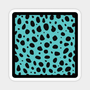 Teal and Black Cheetah Print Animal Print Magnet
