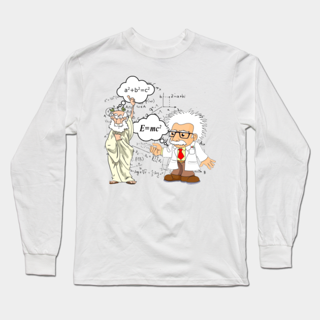 pythagoras and einstein t shirt