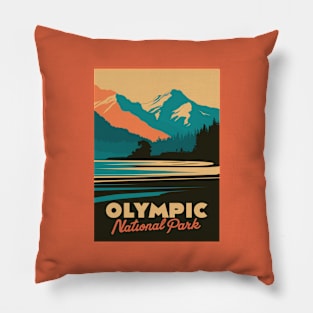 Olympic National Park Washington Travel Poster Pillow