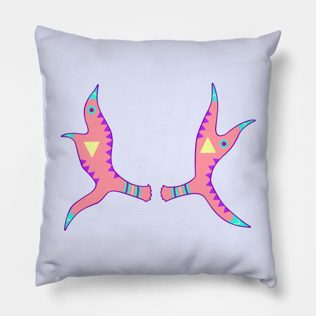 Painted Moose Antlers Pillow by Astrosaurus