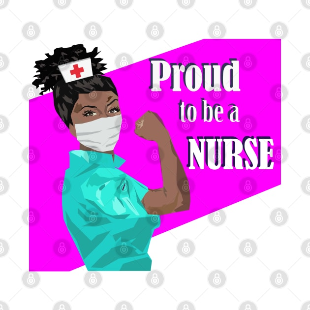 Proud to be a Nurse Black Nurse Student Gift by MichelleBoardman