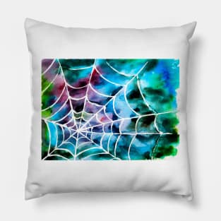 Rainbow spiders web Pillow