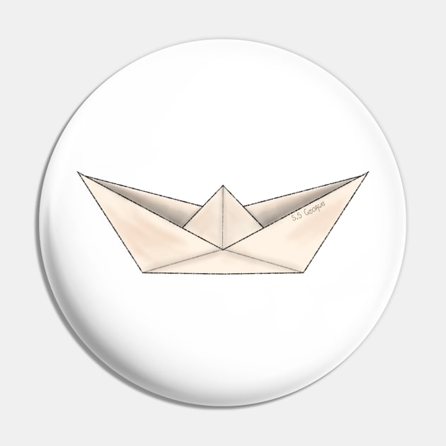 Paper Boat Pin by SnowJade