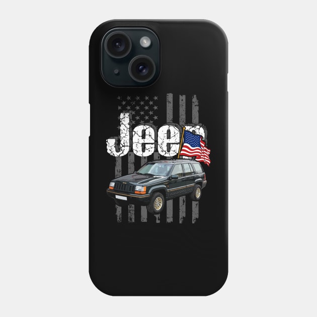 Jeep Grand Cherokee ZJ series Jeepcar JEEP Flag Phone Case by alex77alves