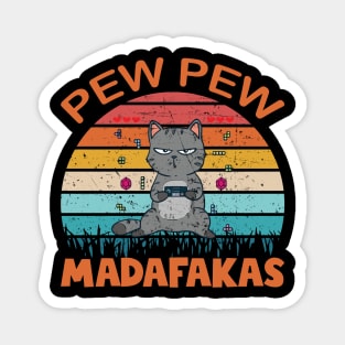 Pew Pew Cat Gaming Cat Magnet