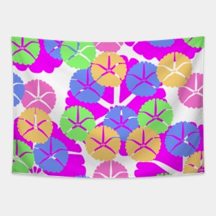 colorful pink green flowers background pattern Tapestry