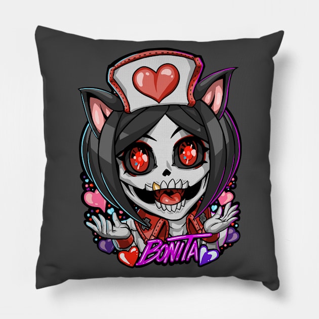 Chibi Bonita with cat ears Pillow by Toro Comics