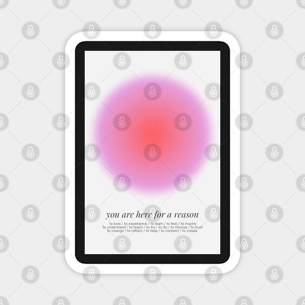 Positive Affirmation Well-Being Pink Gradient Aura Aesthetic Magnet by mystikwhale