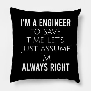 I'm a engineer to save time let's just assume I'm always right Pillow