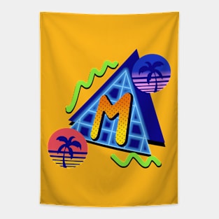 Initial Letter M - 80s Synth Tapestry