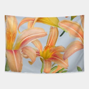 Tiger Lilies on Pale Blue Tapestry