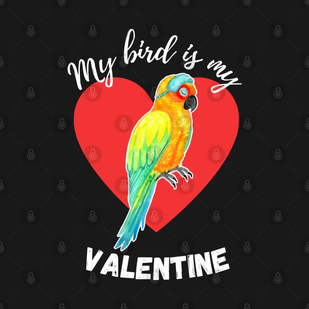 My Bird is My Valentine - Sun Conure Parrot by IvyLilyArt