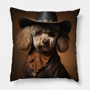 Cowboy Dog - Poodle Pillow