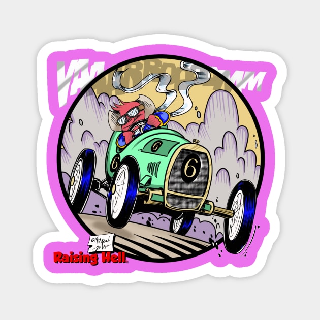 Raising Hell: Demon on Wheels! Magnet by KramerArt