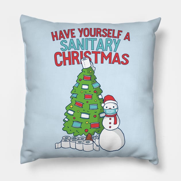 Have Yourself a Sanitary Christmas Pillow by SLAG_Creative