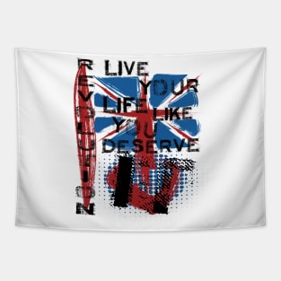 Revolution Union Jack Trash Polka Art T-shirt Tapestry