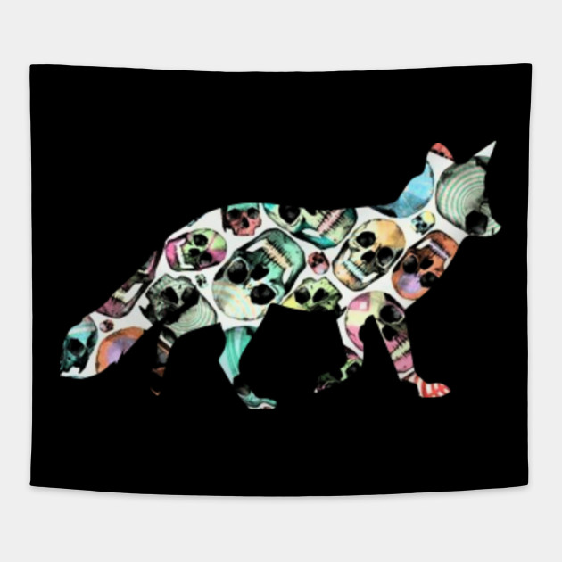 Zombie Fox Skull Halloween Funny Cute Costume Gift Zombie Fox Skull Halloween Funny Cute C Tapestry Teepublic Au