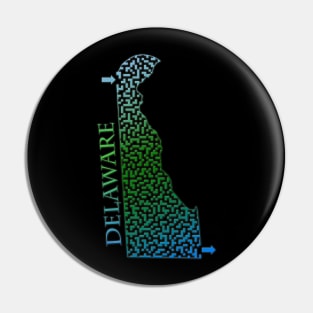 Delaware State Outline Colorful Maze & Labyrinth Pin