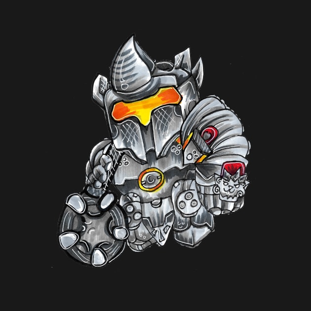 reinhardt overwatch chibi by Geeky Gimmicks