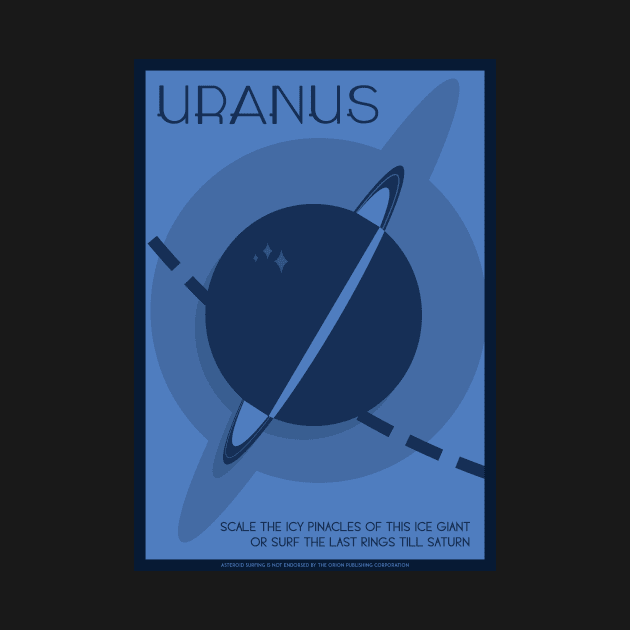 Art Deco Space Travel Poster - Uranus by Walford-Designs