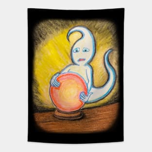 Ghost with Crystal Ball Tapestry