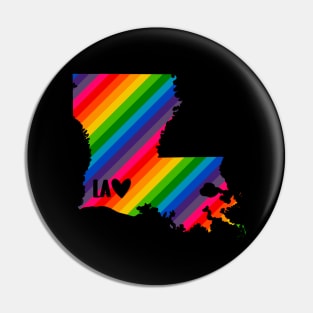 USA States: Louisiana (rainbow) Pin