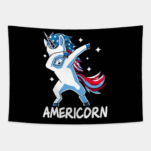 Unicorn Veterans - Americorn Veterans Gift Tapestry by clickbong12