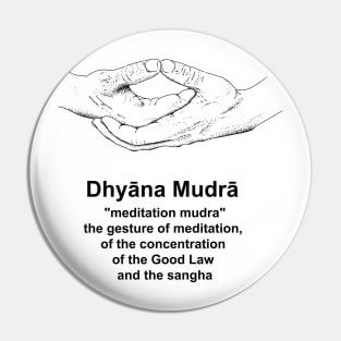 Hand drawn The dhyāna mudrā Pin