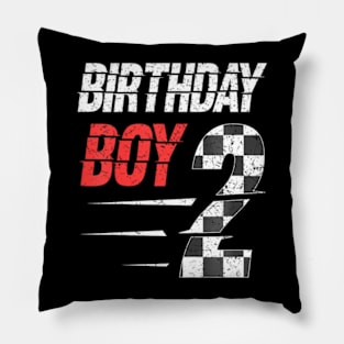 Kids Birthday Boy 2 Two Racing Flag 2Nd Birthday Race Car Toddler Pillow