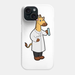 Giraffe as Doctor with Test tube Phone Case